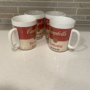 Set of Vintage Campbell's Tomato Soup Acrylic Mugs West Bend Thermo Serv USA